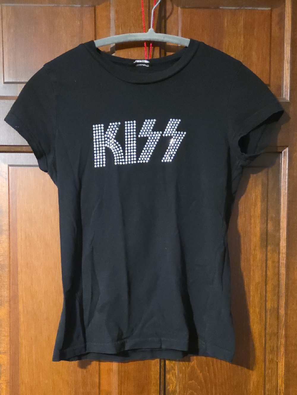Black 'KISS' Rhinestone Tee